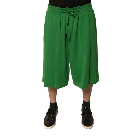 Dolce & Gabbana Green Cotton Blend Men Bermuda Men's Shorts